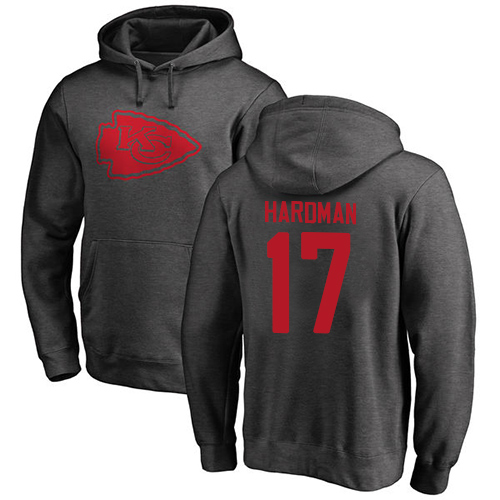 Men Kansas City Chiefs #17 Hardman Mecole Ash One Color Pullover Hoodie